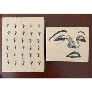 House Mouse Rubber Stamp on Wood Stampa Rosa 'Mouse Tracks' #2 1768 & E59-374